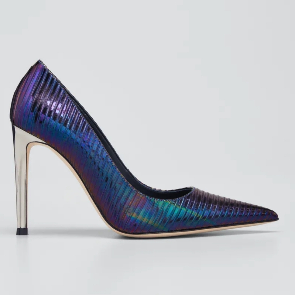 GIUSEPPE ZANOTTI KILL BOY Iridescent Metallic Heels Size 38.5